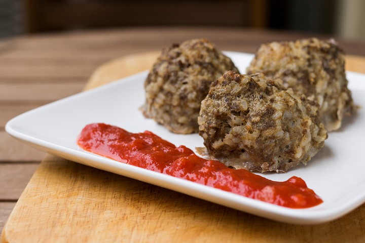 Beef balls with rice